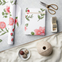 Elegant rosa blommönster presentpapper