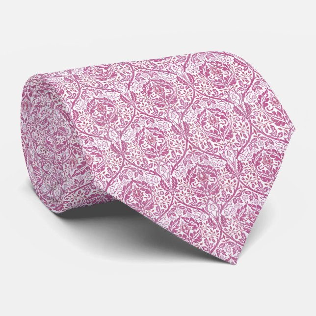 Elegant rosa blommönster slips (Rullad)
