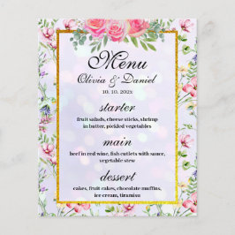 Elegant Rosa Blommor Vattenfärg Bröllop