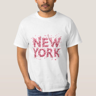 Elegant rosa blomster New York specialdesignad t- T Shirt