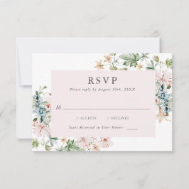 Elegant rosa blomster-RSVP-kort OSA Kort