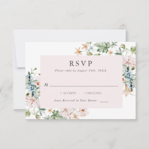 Elegant rosa blomster-RSVP-kort OSA Kort