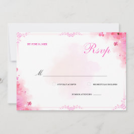 Elegant rosa blomsterakvarell klassisk RSVP-kort Inbjudningar