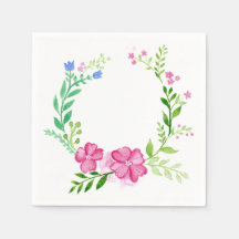 Elegant rosa blomsterkrans papper