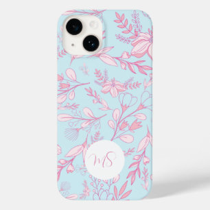 Elegant Rosa Blue Blommigt Apple Samsung Phone Cas