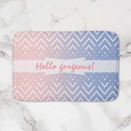 Elegant Rosa Blue pastel Chevron Hej Gorgous Badrumsmatta