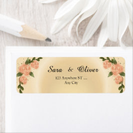 Elegant Rosa Blush Blomster Returadress Etikett