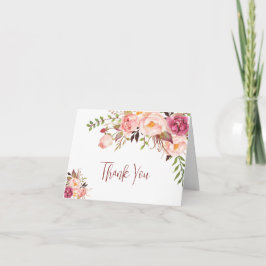 Elegant Rosa Blush Foto Tacksamhetspresent Stil Tack Kort