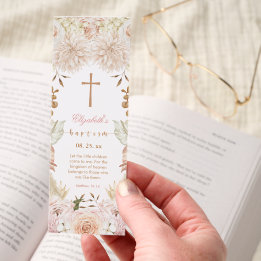 Elegant Rosa Boho Blommigt Baptism