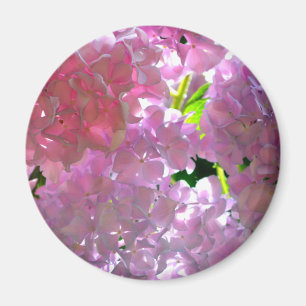 Elegant rosa boho blommigts blommor hydrangeas magnet
