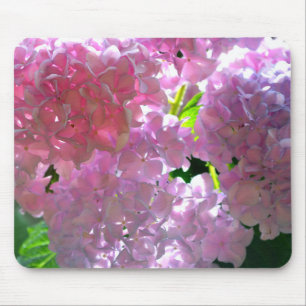Elegant rosa boho blommigts blommor hydrangeas musmatta