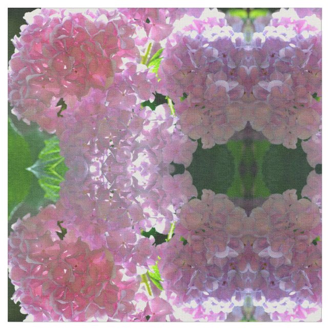 Elegant rosa boho blommigts blommor hydrangeas tyg (Närbild)