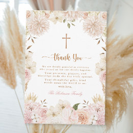 Elegant rosa boho blomster dop tackkort inbjudningar