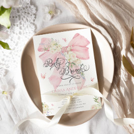 Elegant Rosa Bow Baby Brunch Baby Shower Inbjudningar