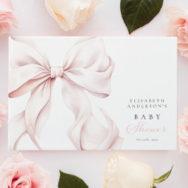 Elegant Rosa Bow Baby Shower Gästböcker