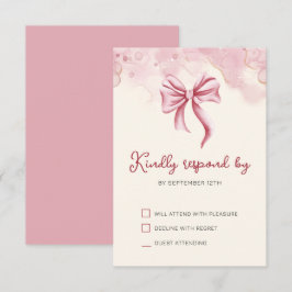Elegant Rosa Bow Birthday Quinceañera OSA Kort