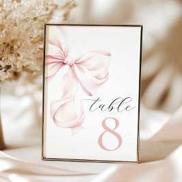 Elegant Rosa Bow-Bordsnummer Bordsnummer