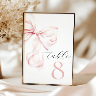 Elegant Rosa Bow-Bordsnummer Bordsnummer