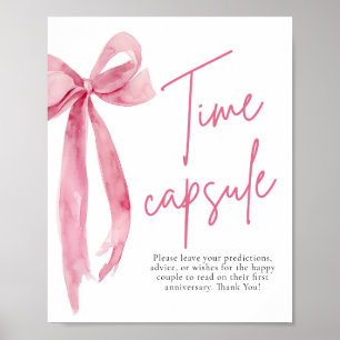 Elegant  Rosa Bow Capsule Game Sign Poster