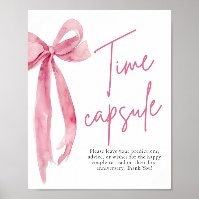 Elegant  Rosa Bow Capsule Game Sign Poster (Framsidan)