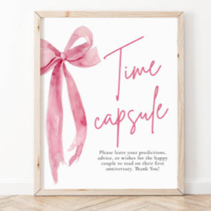 Elegant Rosa Bow Capsule Game Sign Poster