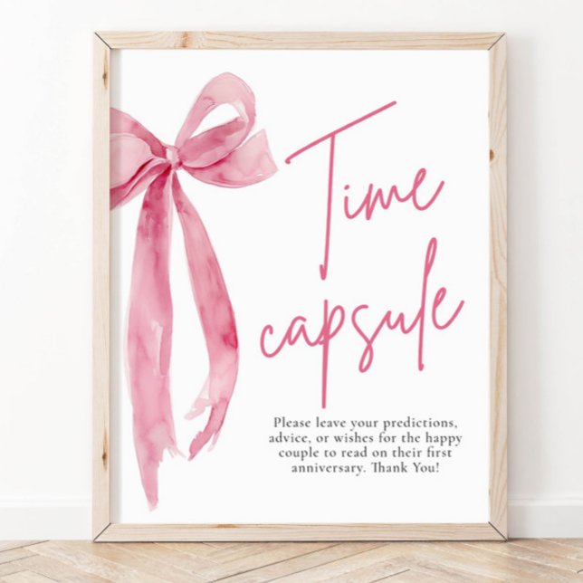 Elegant  Rosa Bow Capsule Game Sign Poster (Skapare uppladdad)