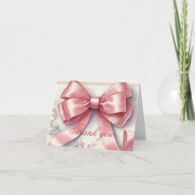 Elegant Rosa Bow Coquette Baby Shower Tack (Framsida)