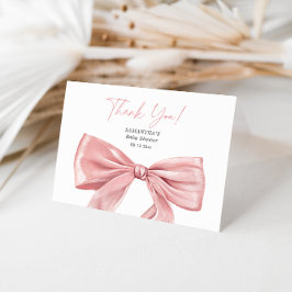 Elegant Rosa Bow Coquette Baby Shower Tack Kort
