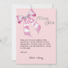 Elegant Rosa Bow Coquette babydusch tack.