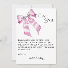 Elegant Rosa Bow Coquette babydusch tack. Inbjudningar