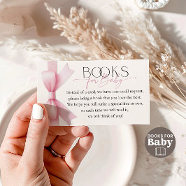 Elegant Rosa Bow Coquette Bokar for Baby Shower Tilläggskort