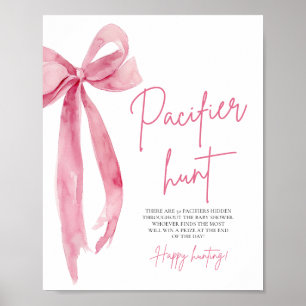 Elegant  Rosa Bow Cute Nappar Hunt Game Poster