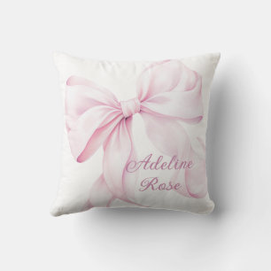 Elegant Rosa Bow Flicka Kudde