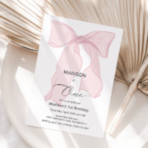 Elegant Rosa Bow första födelsedag