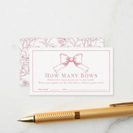 Elegant Rosa Bow Girl Baby Shower Hur många bin Tilläggskort