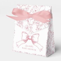 Elegant Rosa Bow Girl Baby Shower