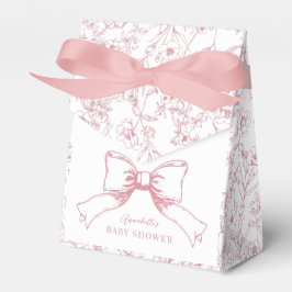 Elegant Rosa Bow Girl Baby Shower Presentaskar