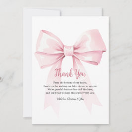 Elegant Rosa Bow Girl Baby Shower Tack för ditt ko