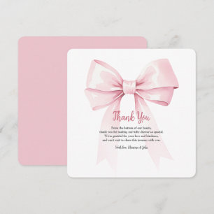 Elegant Rosa Bow Girl Baby Shower Tack för ditt ko Kort