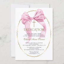Elegant Rosa Bow Guld Girl Dedication