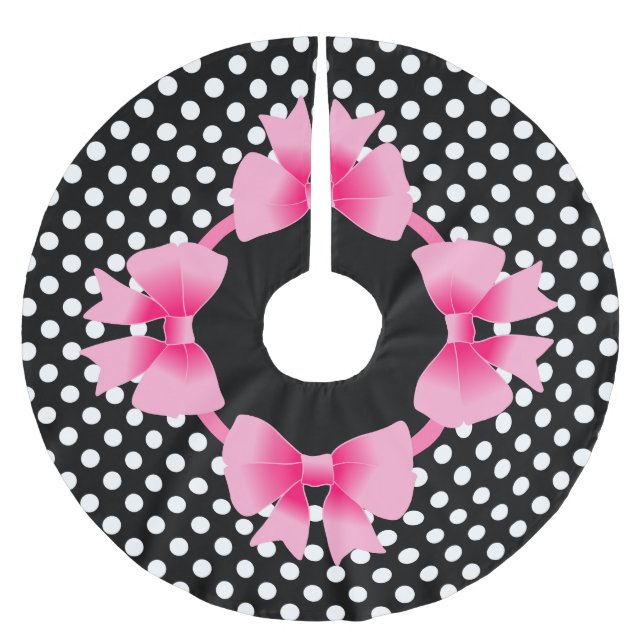 Elegant Rosa Bow-jul Julgransmatta Borstad Polyester (Framsidan)