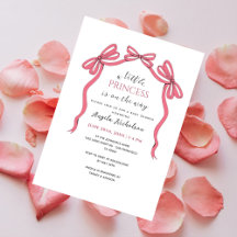 Elegant Rosa Bow Little Princess Girl Baby Shower