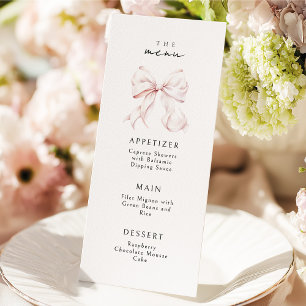 Elegant Rosa Bow-meny Meny