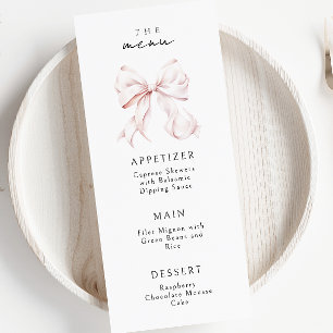 Elegant Rosa Bow-meny Meny