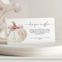 Elegant Rosa Bow Pumpkin Raffle Card