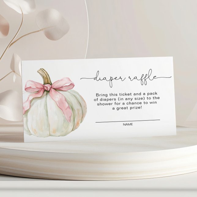 Elegant Rosa Bow Pumpkin Raffle Card Tilläggskort (Skapare uppladdad)