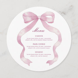 Elegant Rosa Bow Round Meny