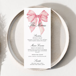 Elegant Rosa Bow Shower-meny