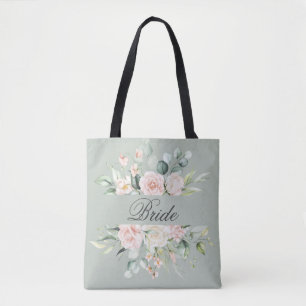 Elegant Rosa Bride Watercolor-skript Tygkasse