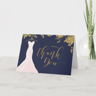 Elegant Rosa Bröllop Dress Navy & Guld Tack Kort